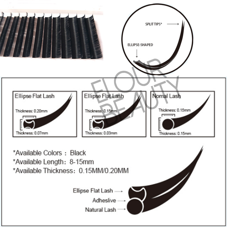 best quality ellipse flat eyelashes extension manufacturer China.jpg